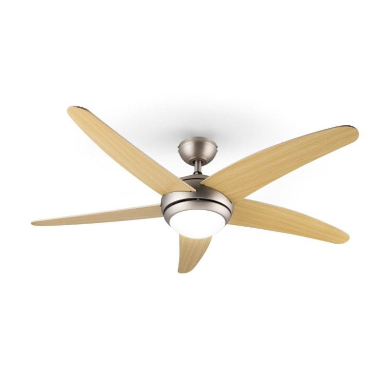 Bolero ventilateur de plafond 2-en-1 134 cm lampe 55 W pales érable télécommande