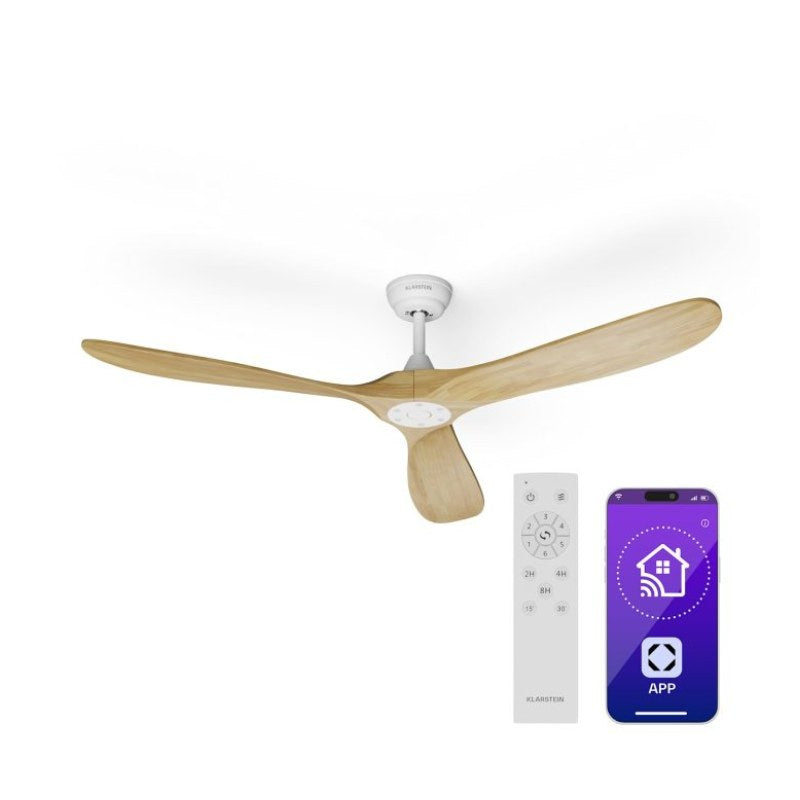 Bahama Breeze Smart Ventilateur de plafond | Pales de rotor en bois massif | Télécommande + contrôle par application