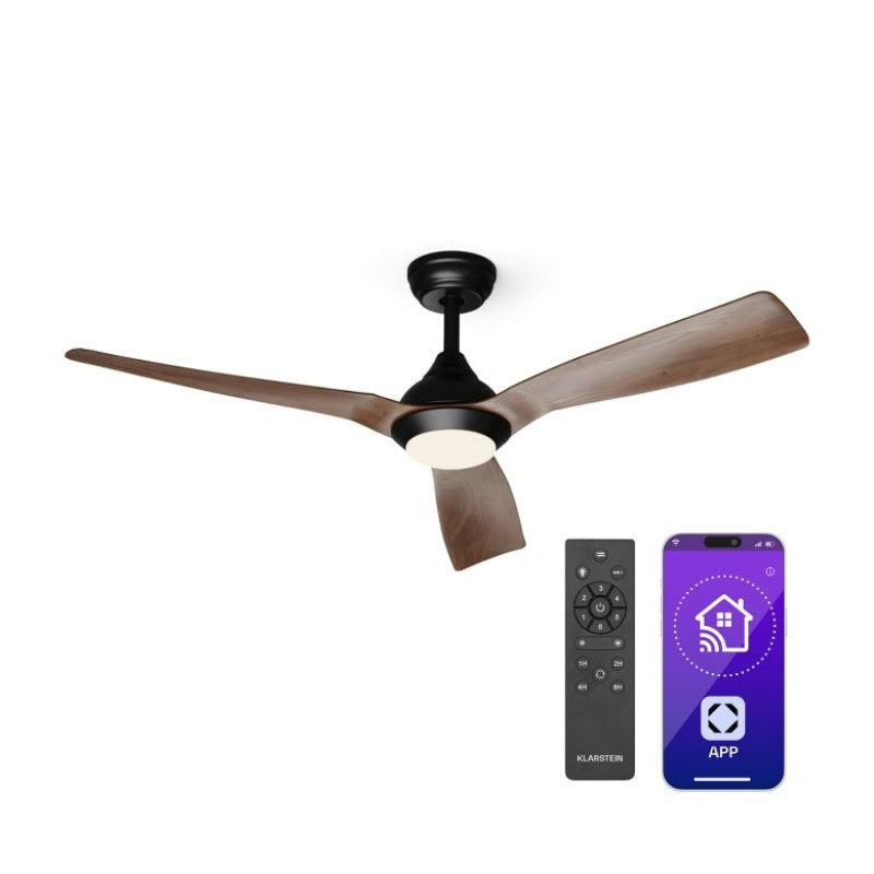 Fiji Flow ventilateur de plafond 2 en 1, 132 cm lampe LED télécommande contrôle par application 2 sens de marche dimmable