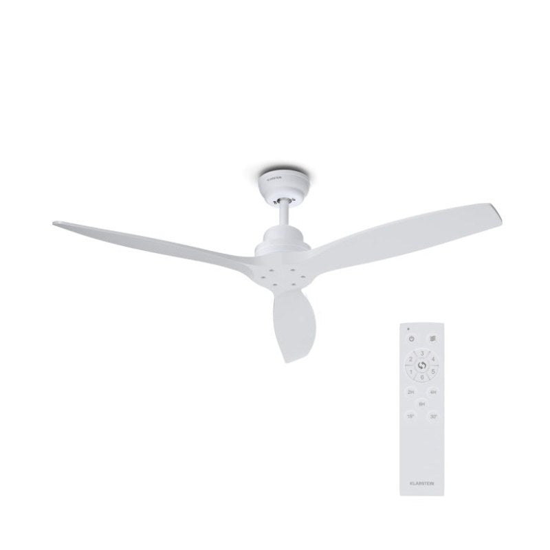 Santa Elena Ventilateur de plafond 52" 9060 m³/h Pales en bois véritable 6 vitesses Télécommande