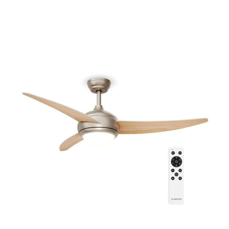 El Paso Ventilateur de plafond avec éclairage | 132 cm | 35 W | Silencieux | Bois