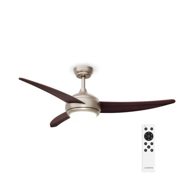 El Paso Ventilateur de plafond avec éclairage | 132 cm | 35 W | Silencieux | Bois