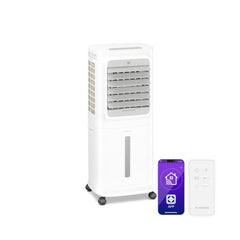 Breezcube Rafraîchiseur d'air connecté avec refroidissement à eau | 340 m³/h | 10 l | 30 m² | 3 modes | 50 W