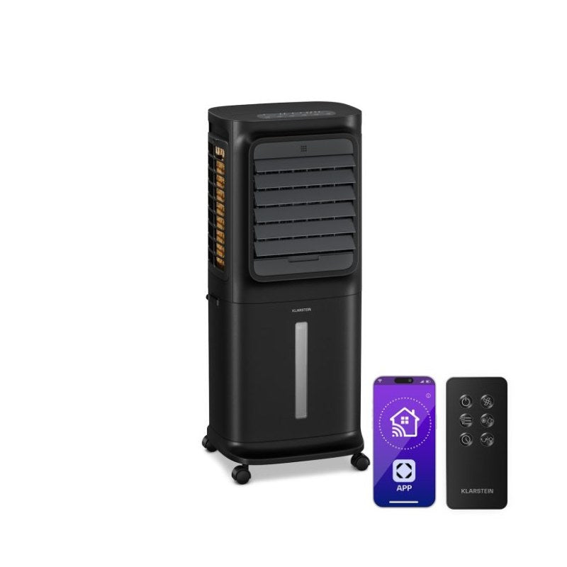 Breezcube Rafraîchiseur d'air connecté avec refroidissement à eau | 340 m³/h | 10 l | 30 m² | 3 modes | 50 W