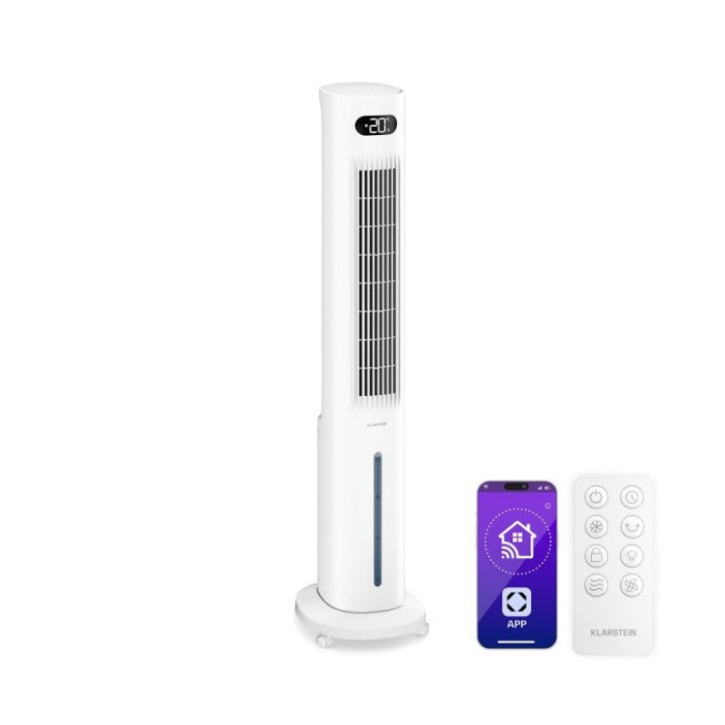 Klarstein Polar Rafraîchisseur d'air à eau connecté | Design pratique, puissance élevée et commande intelligente