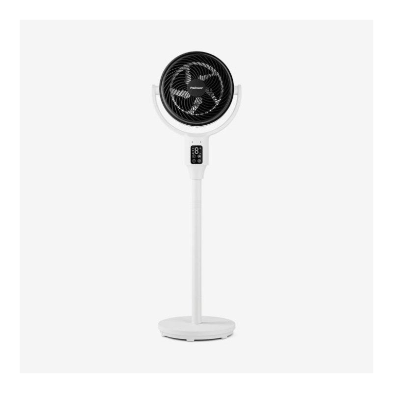 AirFlo 109 cm Hybrid Pedestal Fan - Ultra-Quiet Air Circulator - White/Black