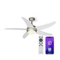 Bolero ventilateur de plafond 2 en 1 132 cm luminaire 55 W télécommande contrôle par application 2 sens de marche