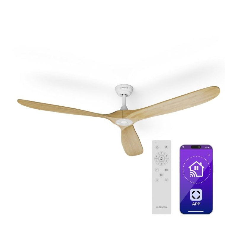 Bahama Breeze Smart Ventilateur de plafond | Pales de rotor en bois massif | Télécommande + contrôle par application