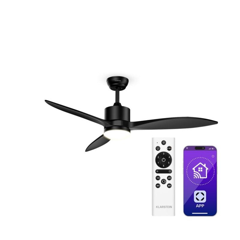 SkyBreeze ventilateur de plafond intelligent avec lumière | 132 cm | 27 W | Silencieux | LED | Bois
