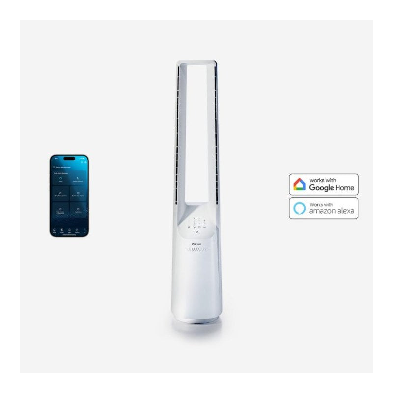 102 cm Bladeless Tower Fan with Smart App Control - White